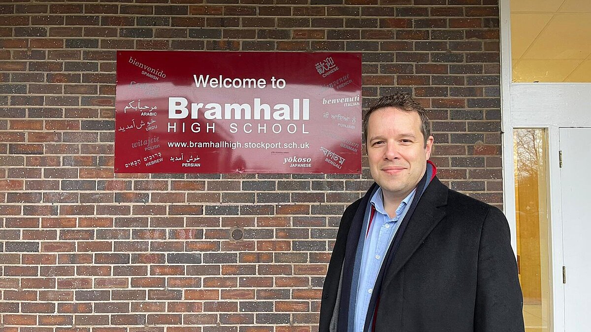 Tom Morrison visits Bramhall High School as campaign for new