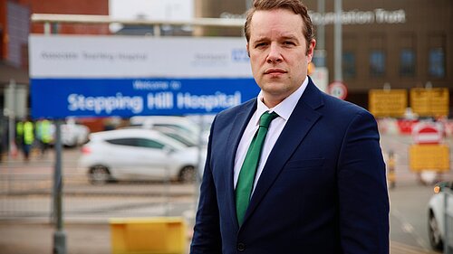 Tom Morrison MP at Stepping Hill Hospital